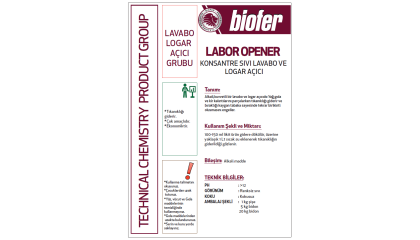 Biofer 20 Kg Sıvı Logar ve Lavabo Açıcı Labor Opener
